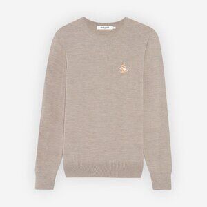 NWT - Maison Kitsune Chillax Fox Sweater - Beige Melange